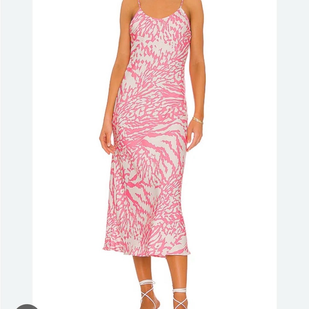 Resa Women's Lily Slip Dress Animal Print Pink Size L Revolve Party Summer USA